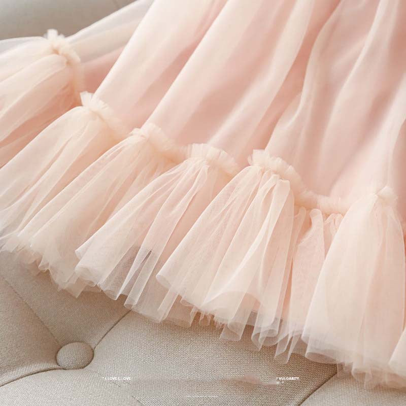 Elegant Baby Girls Pink Sleeveless Toddler Prom Dress Toddler New Year Princess Dress