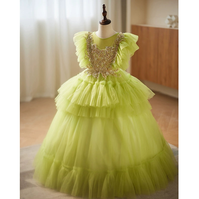 Elegant Baby Girl Beauty Pageant Party Dress Toddler Fluffy Ball Gown