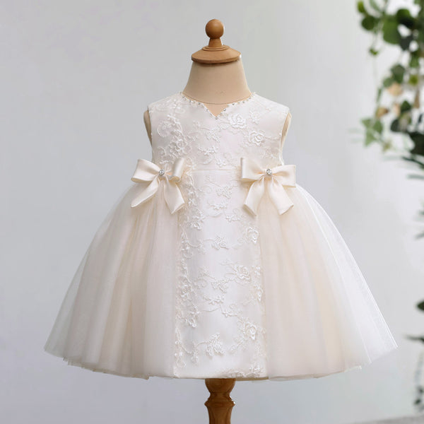 Toddler bow-knot lace Pageant princess dress