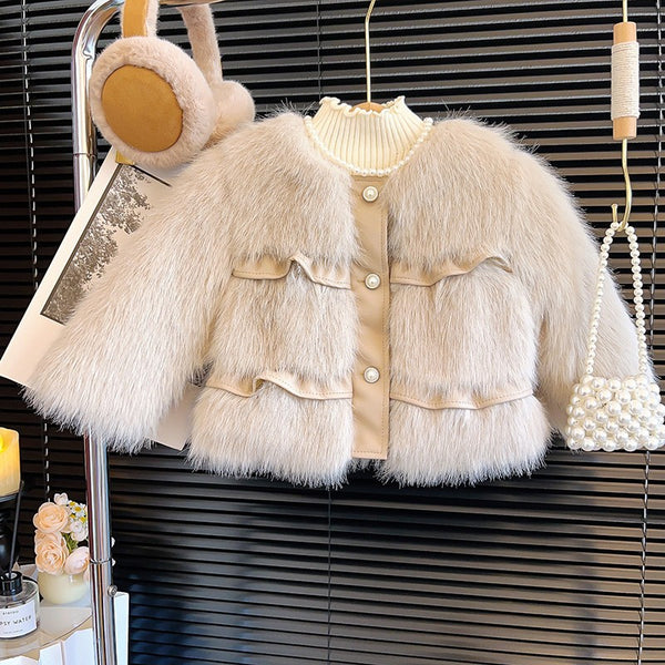 Cute and Warm New Year Baby Girl White Coat