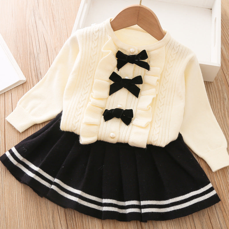 Lovely Baby Girl Two Piece Sweater Dress Winter Dresses