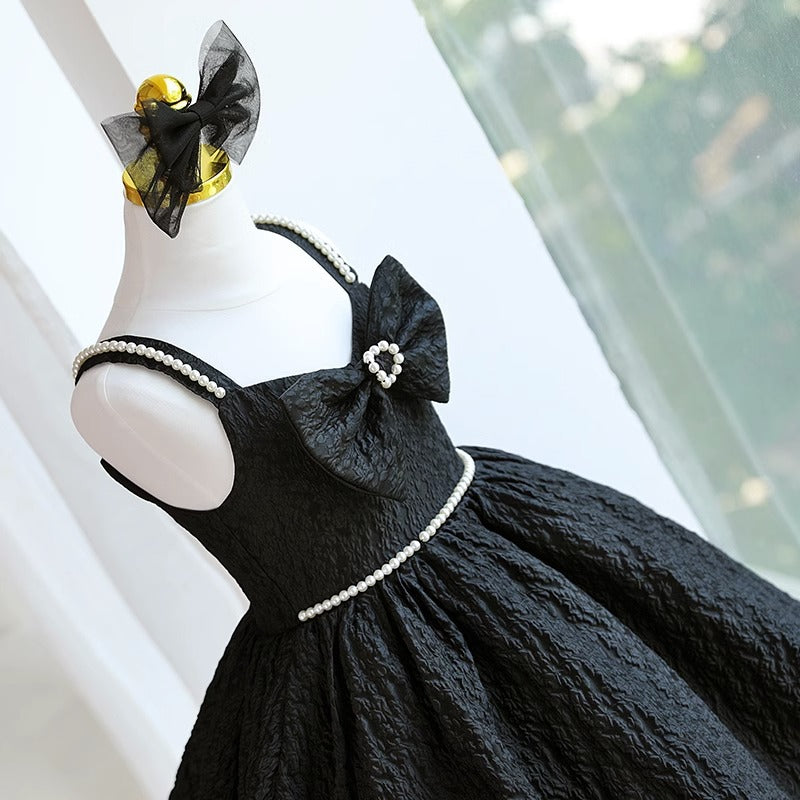 Baby Girl Dress Toddler Birthday Party Pageant Black Pearl Fluffy Sleeveless Dress, Black / 1-2 Years (90cm) Baby Girl Dress Toddler Birthday Party Pageant Black Pearl Fluffy Sleeveless Dress, Black / 1-2 Years (90cm)