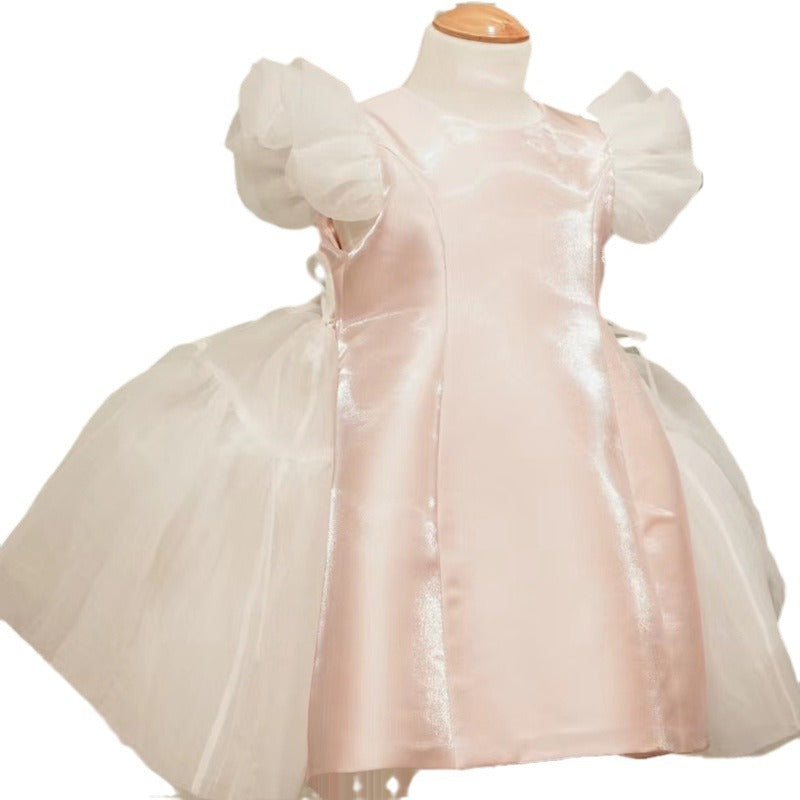 Pink Girls Prom Dress Children Birthday Party Princess Dress