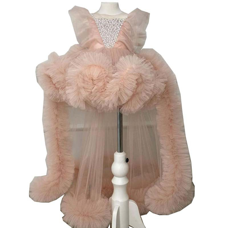 Cute Baby Girl Christmas Dress Toddler Beauty Pageant Birthday Tailing Princess Dress