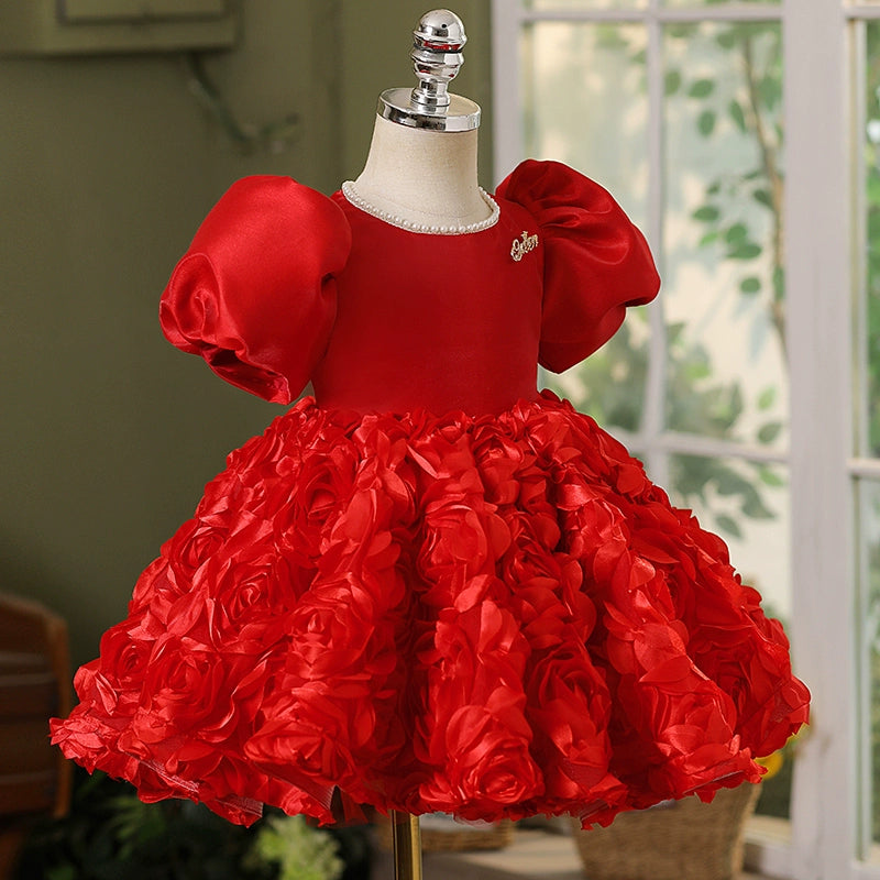 Cute Baby Girls Birthday Formal Dresses Toddler Beauty Pageant Dresses, Red / 0-1 Year (80cm) Cute Baby Girls Birthday Formal Dresses Toddler Beauty Pageant Dresses, Red / 0-1 Year (80cm)