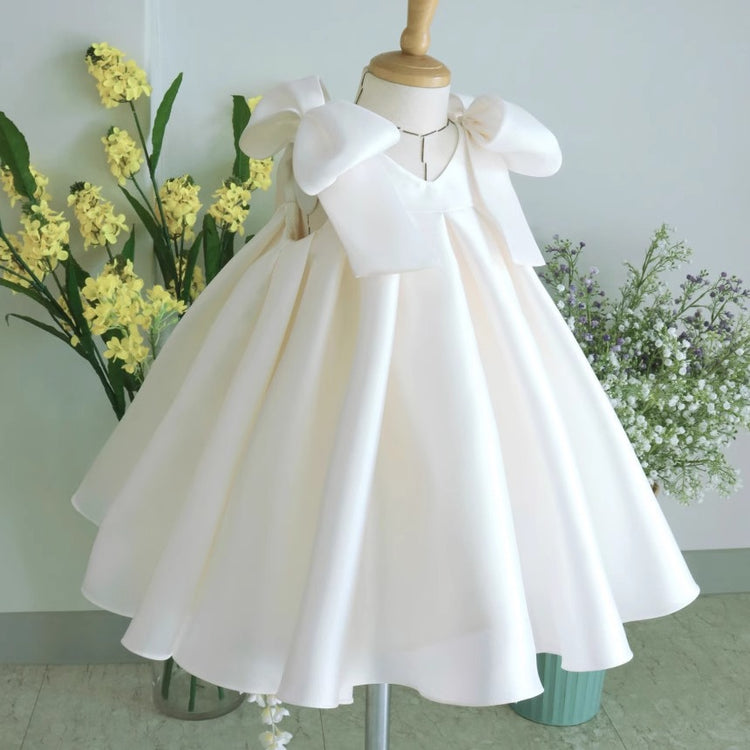 Girls Birthday White Dress Baby Communion Dress Flower Girl Wedding Princess Dress