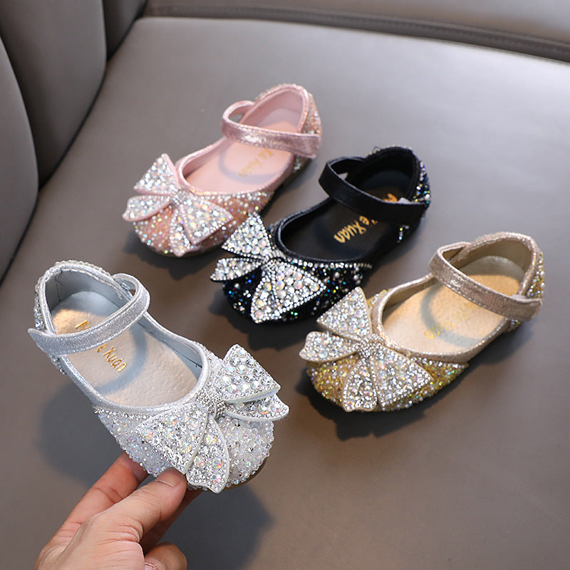 Baby Girls Sequins Bow-knot Birthday Princess Dress Shoes