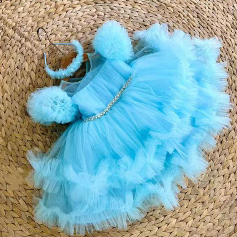 Baby Girl  Beauty Pageant Dress Toddler Birthday Fluffy Princess Dress