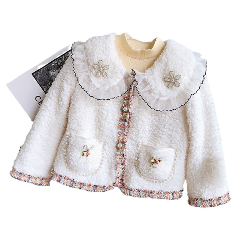 Girls Christmas Coat Loose Fleece Top