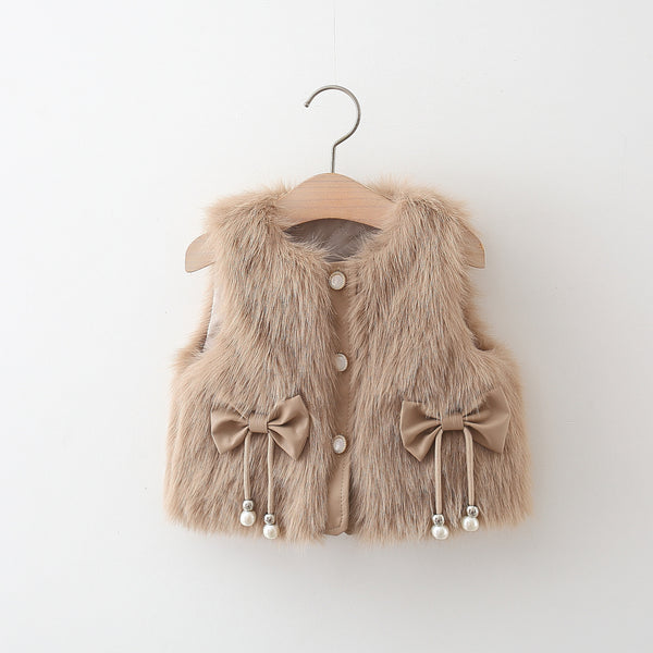 Baby Winter Bow-knot Fur Vest