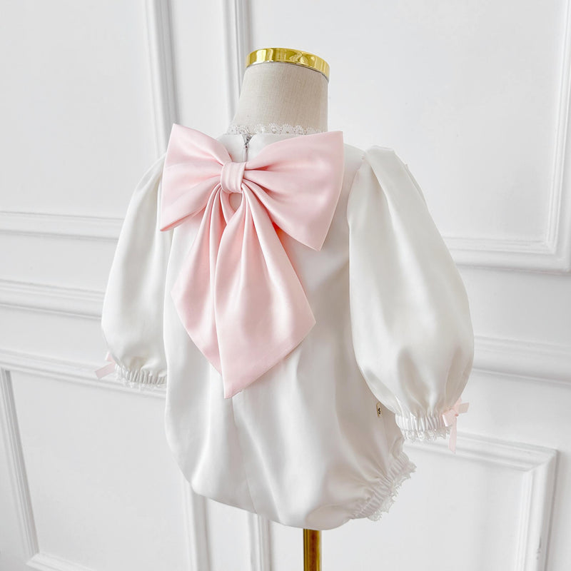 birthday one piece dress Girls' Long-sleeved Birthday Bow-knot One-piece Dress