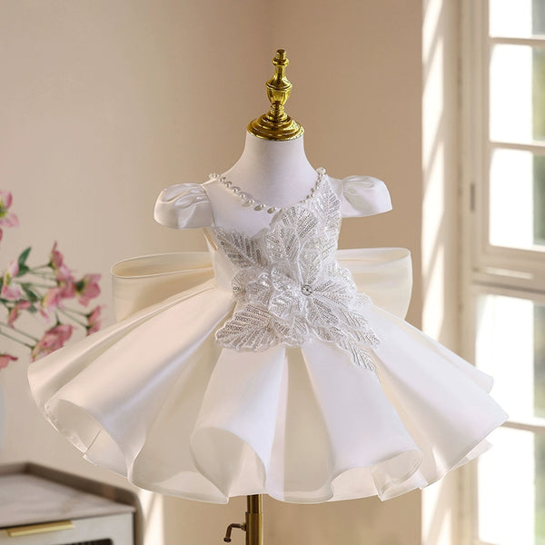 Girls' Birthday Dresses Girls' White Communion Dresses Flower Girl Wedding Princess Dresses