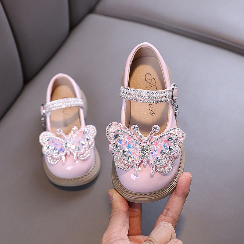 New Baby Girl Princess Diamond Leather Shoes