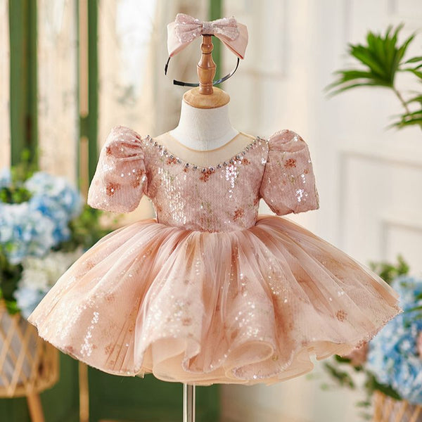 Girls Birthday Princess Dress Children Puff Sleeve Party Dress