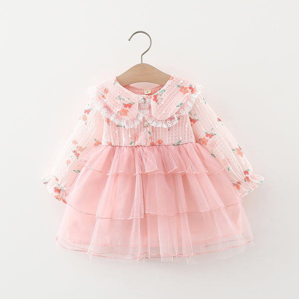 Cute Baby Girls Autumn Denim Cake Princess Dress