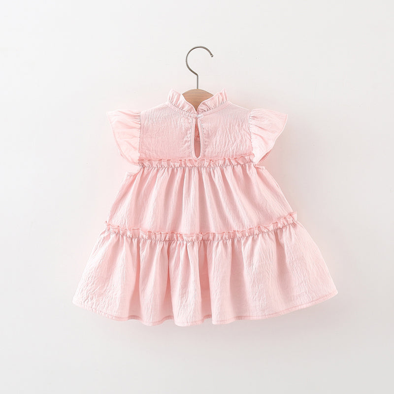 Summer Girls Tulip Flying Sleeve Babydoll Dress