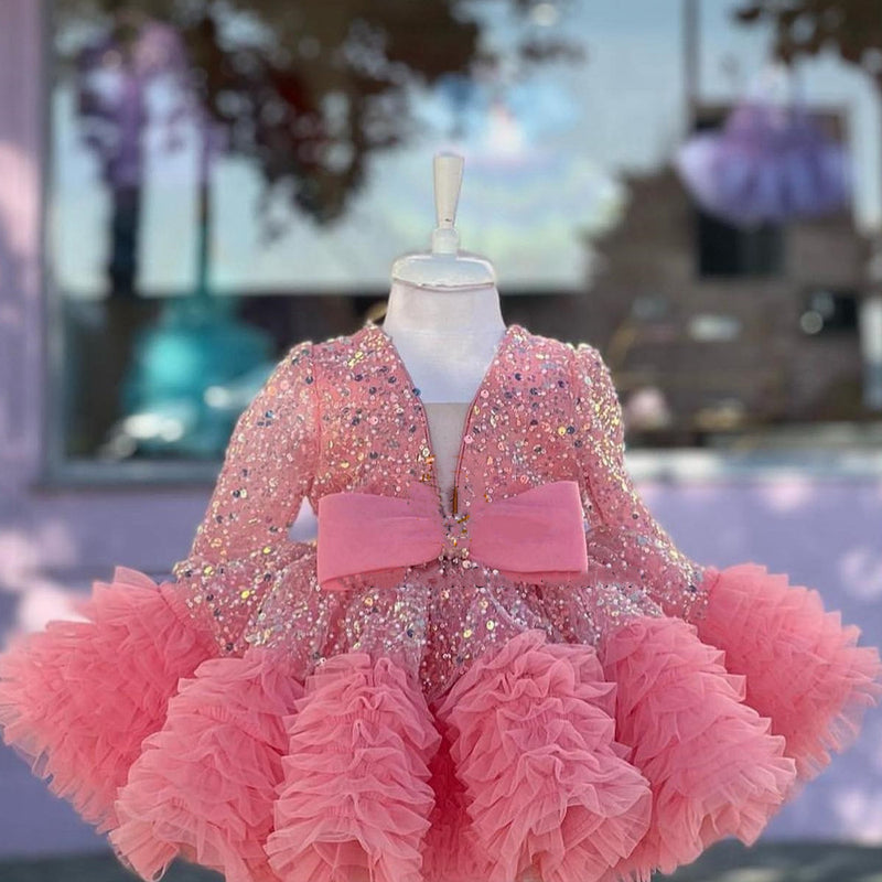 Baby Girl Sequins Beauty Pageant Dress Toddler Birthday Princess Dress, Pink / 11-12 Years (160cm) Baby Girl Sequins Beauty Pageant Dress Toddler Birthday Princess Dress, Pink / 11-12 Years (160cm)