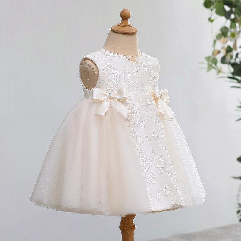 Toddler bow-knot lace Pageant princess dress