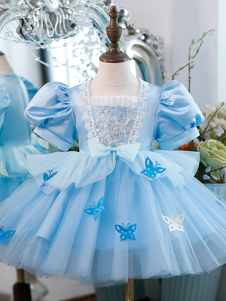 Luxury Butterfly Sequins Toddler Birthday Party Princess Dress