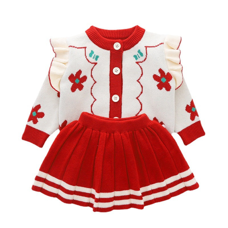 Cute Baby  Girl Printed Two Piece Dresses