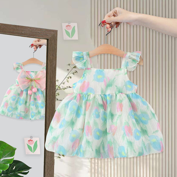 Girls Bow Dress Girl Birthday Princess Dress