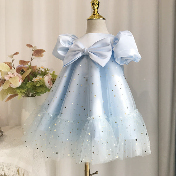 Elegant Baby Girls First Communion Sequin Princess Dress Toddler Birthday Dress