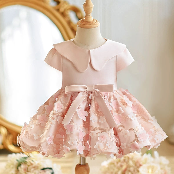 Girls Formal Dress Girl Birthday Flower Princess Dress Girl Pink Dress