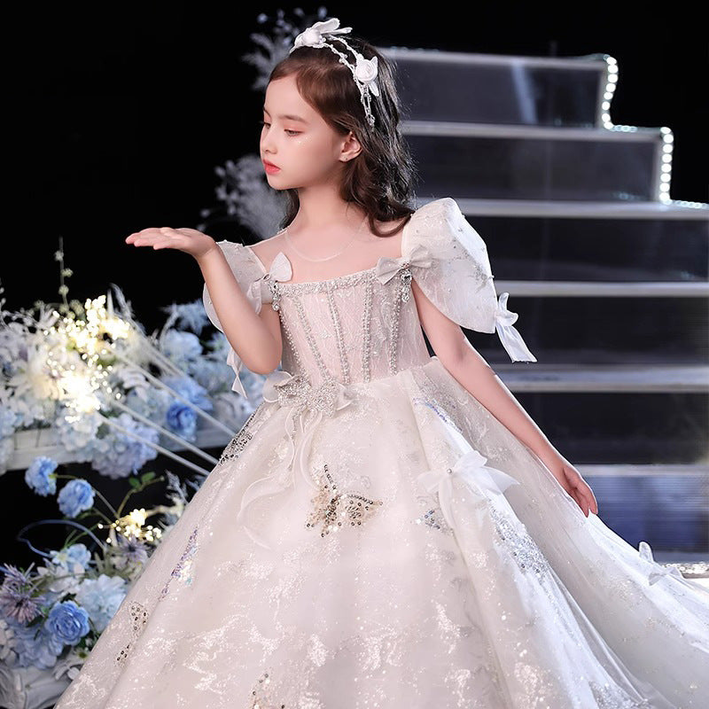 Birthday Princess Dress with Diamond Bow