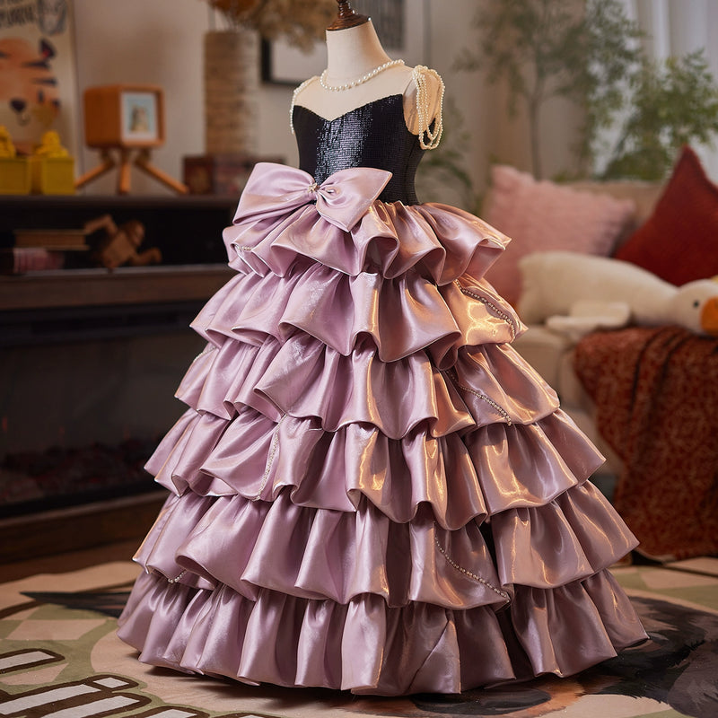 Girls Elegant Dresses Girls Birthday Sequin Dress Children's Prom Dress