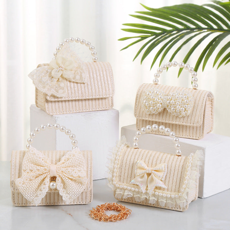 Cute Children's Crossbody Pearl Bow-knot Fashion Bag