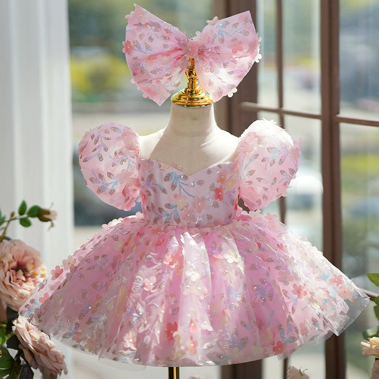 Cute Baby Girls Flower Formal Dresses Toddler Birthday Pageant Dresses