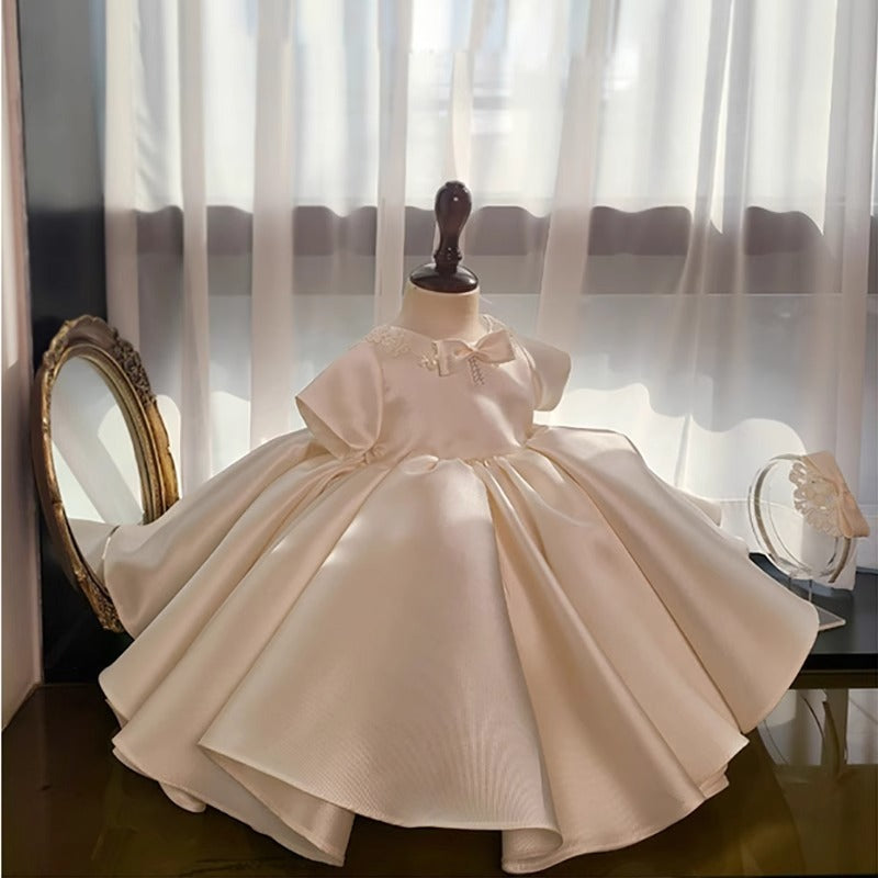 Marryshe - Girl Formal Dresses - Elegant Baby White Bow Christening Dresses Toddler Baptism Puffy Dresses, White / 9-10 Years (150cm) Marryshe - Girl Formal Dresses - Elegant Baby White Bow Christening Dresses Toddler Baptism Puffy Dresses, White / 9-10 Years (150cm)