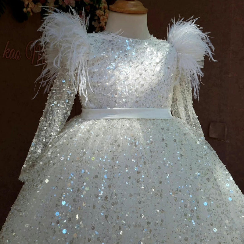 Cute Baby Girl Sequin Christmas Dress Toddler Birthday Pageant Princess Dress