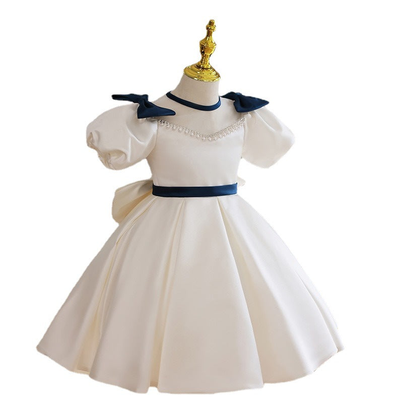 Cute Dress Neckline Pearl Bow-knot Zipper Princess Dress