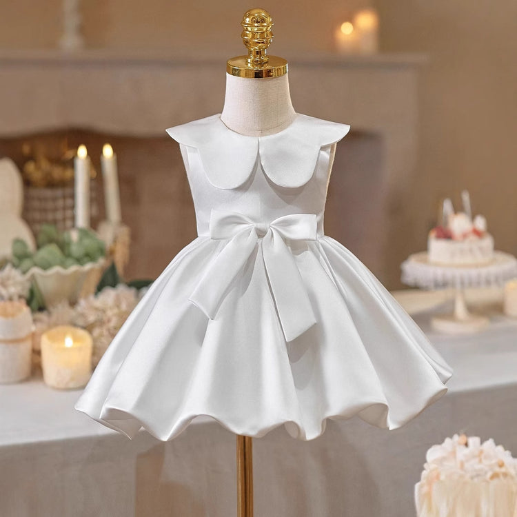Girls White Birthday Dress Flower Girl Puff Princess Dress