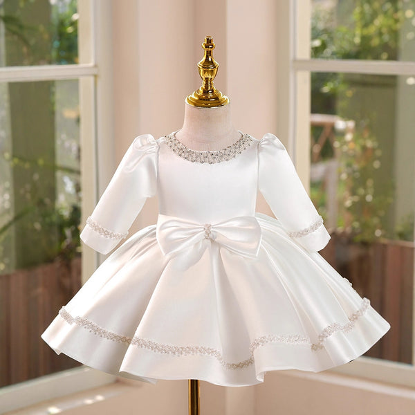 Girls Communion Dress Flower Girl White Wedding Dress Children's Birthday Princess Dress
