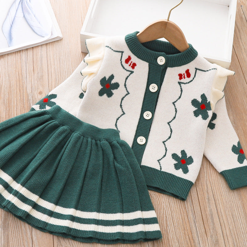 Cute Baby  Girl Printed Two Piece Dresses