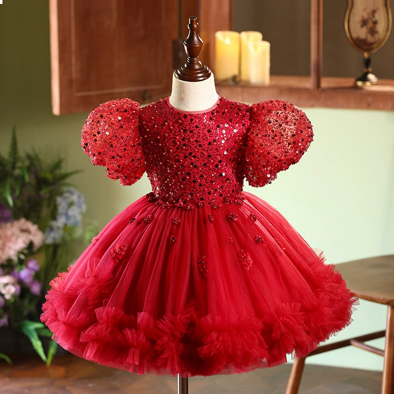 Luxurious Christmas Dress Fluffy Sequins Dress Toddler Birthday Princess Dress Luxurious Christmas Dress Fluffy Sequins Dress Toddler Birthday Princess Dress