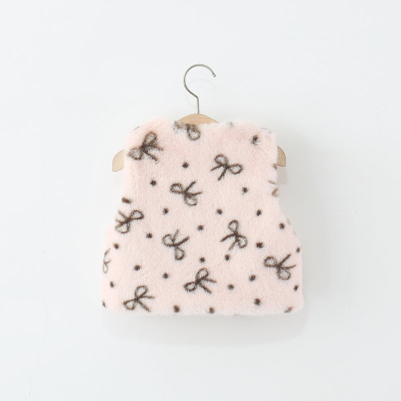 Girls Winter Cute Bow-knot Vest