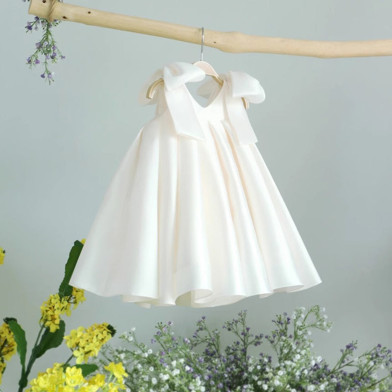 Girls Birthday White Dress Baby Communion Dress Flower Girl Wedding Princess Dress