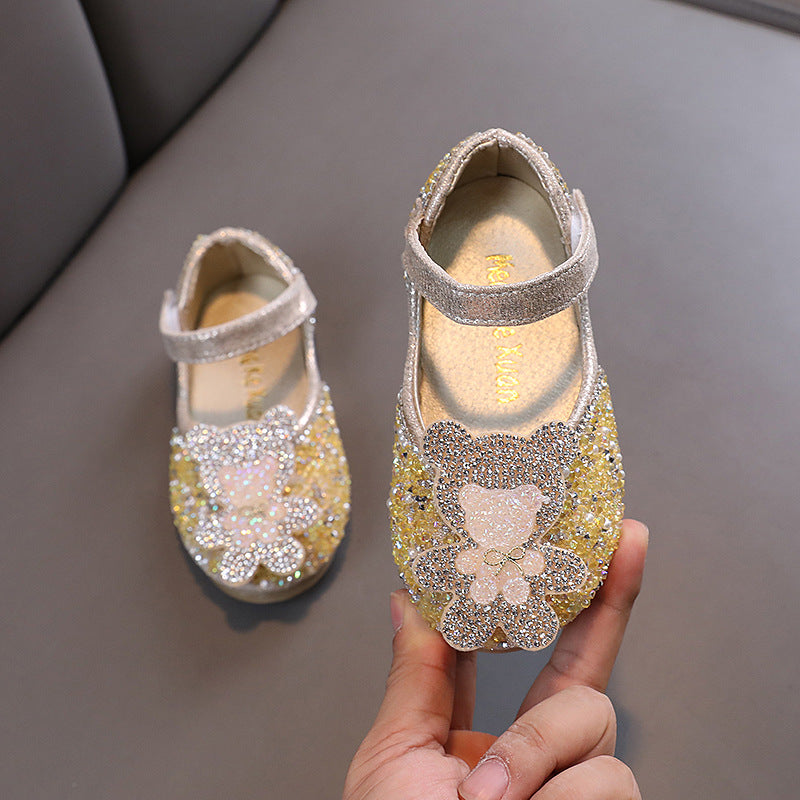 Baby Girls Sequins Bear Birthday Princess Dress Shoes