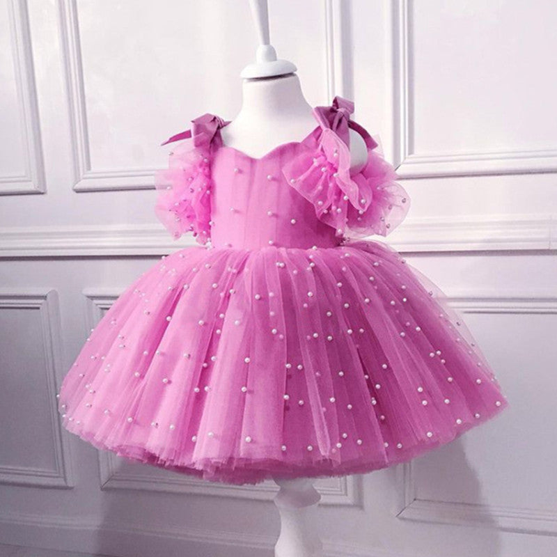 Cute Girls Puffy First Communion Dress Toddler Birthday Party Princess Dress