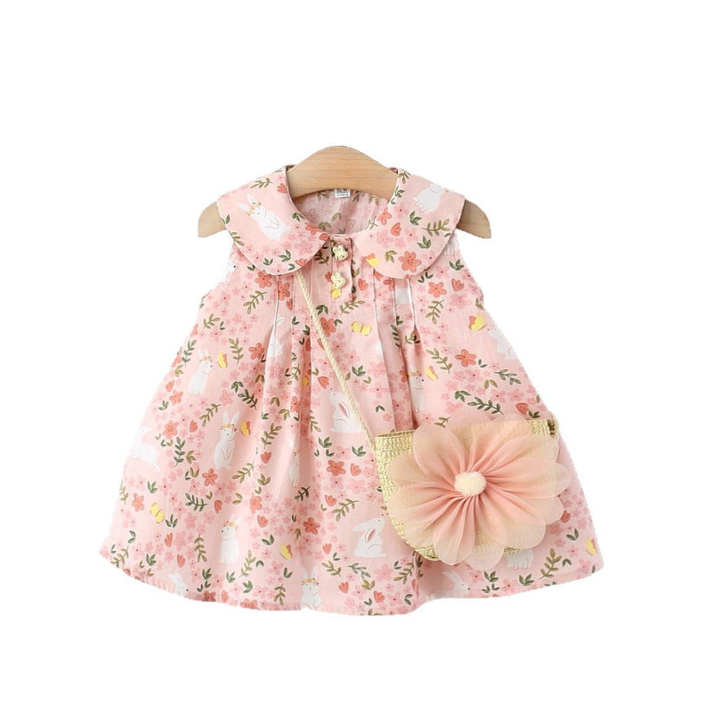 Children's Dress Girl Print Cartoon Rabbit Princess Dress
