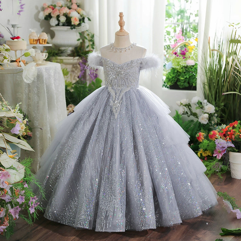 gray princess dress Grey Bow Tie Vintage Ball Gown Lacy Puffed Sleeve Princess Dress AD130 Viniodress