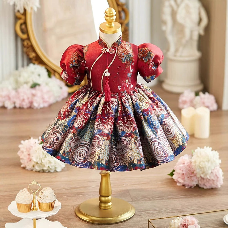 Children's Birthday Dress Girls Christmas Cheongsam Girls Holy Communion Princess Dress