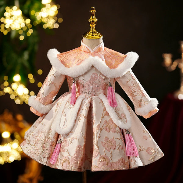 Baby Girl  Winter Baptism Christmas Dress Toddler Pageant First Birthday Princess Dress