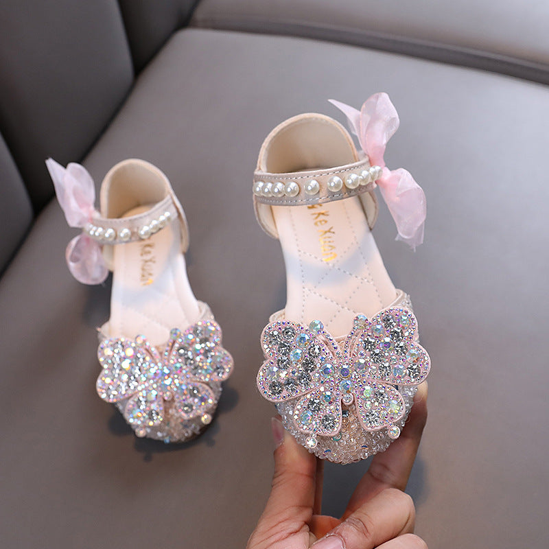 Cute New Baby Girl Princess Diamond Leather Shoes