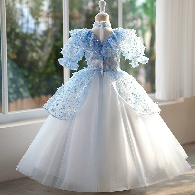 Elegant Baby Girl Butterfly Flower Girl Dress Toddler Birthday Princess Dress