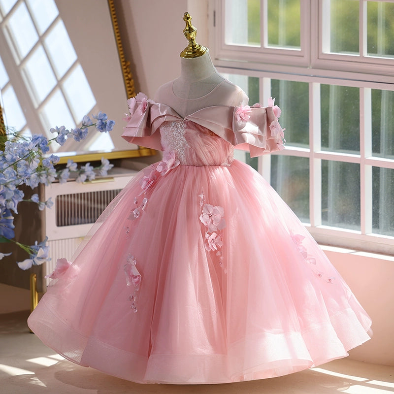 Girls Pink Party Princess Dress Girls Elegant Birthday Dress Girls Pink Party Princess Dress Girls Elegant Birthday Dress