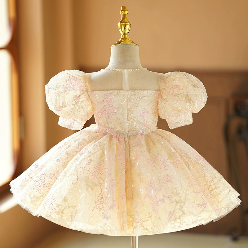 Elegant Baby Girl Champagne Sequin Princess Dress Toddler Formal Dresses Elegant Baby Girl Champagne Sequin Princess Dress Toddler Formal Dresses